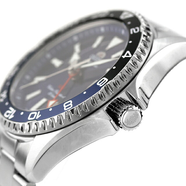 オリエント スポーツ マコ GMT 自動巻き 腕時計 ブランド メンズ ORIENT SPORTS RN-BC0003L アナログ ブルー