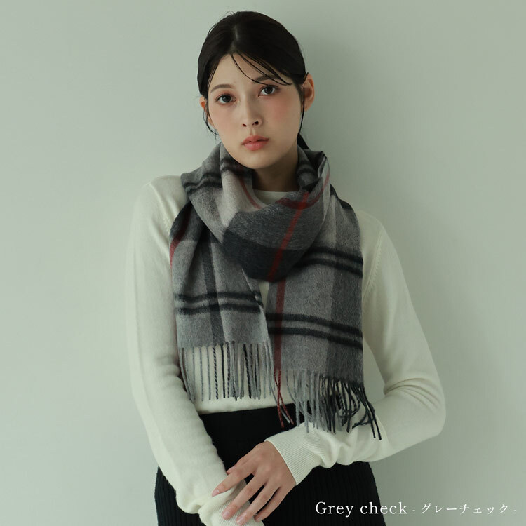 ＜刺繍納期注意＞カシミヤ マフラー レディース カシミヤ100% カシミヤマフラー 【ネコポスで送料無料】【名入れ刺繍可能】 レディースマフラー メンズ 厚手 無地 チェック 秋 冬 母 女性 ブランド ギフト プレゼント 24色 7F (02000014r)