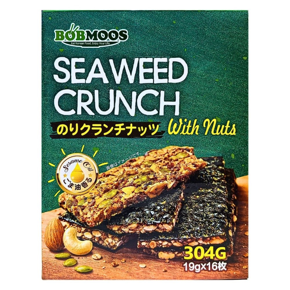 BOBMOOS のりクランチナッツ 焼き海苔×しょうゆ味ナッツ 304g 個包装 19g×16袋 ベトナム製造 ボブムース #85898