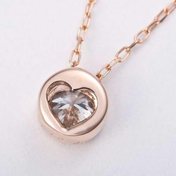 ダイヤモンド ネックレス K18PG 0.1ct フクリン ペンダント 18金 ピンクゴールド 一粒ダイヤ シンプル 華奢 レディース アクセサリー ジュエリー プレゼント ギフト 贈り物