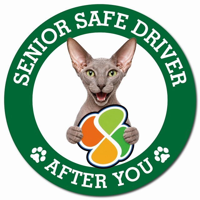 カーサイン 高齢者マーク SENIOR SAFE DRIVER ピーターボールド マグネット 強力 直径13cm 肉球 日本製 車 ステッカー