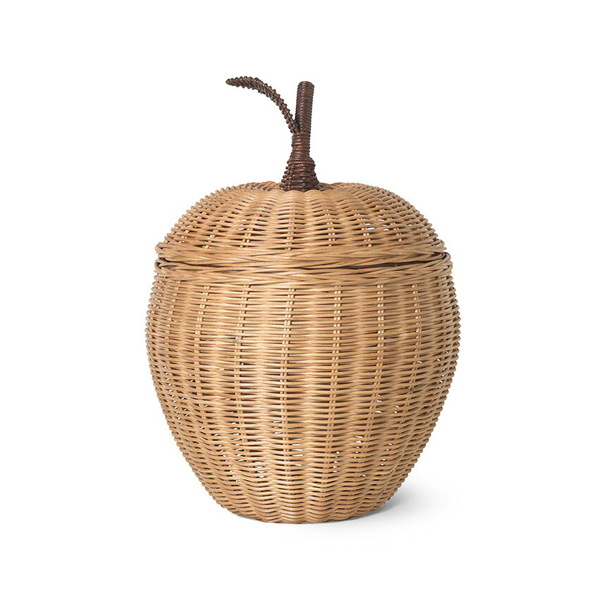 ferm LIVING ファームリビング Apple Braided Storage リンゴのカゴ Sサイズ おしゃれディスプレイ 北欧 雑貨 インテリア バスケット ラタン カゴ 飾り 収納 玄関 リビング プレゼント ギフト おすすめ