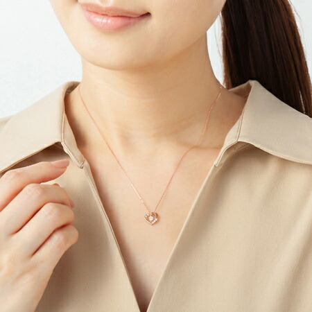 【無料ラッピング】  カナルヨンドシー Canal 4℃ ネックレス【6月誕生石】K10 ピンクゴールド ネックレス ムーンストーン キュービックジルコニア ブランド 正規品 新品 ギフト プレゼント 人気 おすすめ 誕生日 記念日 クリスマス 送料無料