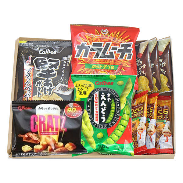 (全国送料無料)お菓子 詰め合わせ 独りで宅飲み ビールに合うおつまみ6種詰め合わせ 堅あげポテトブラックペッパー入り計10個 メール便 (omtmb9799)【送料無料 詰め合わせ おやつ 小袋 個包装 お試し】