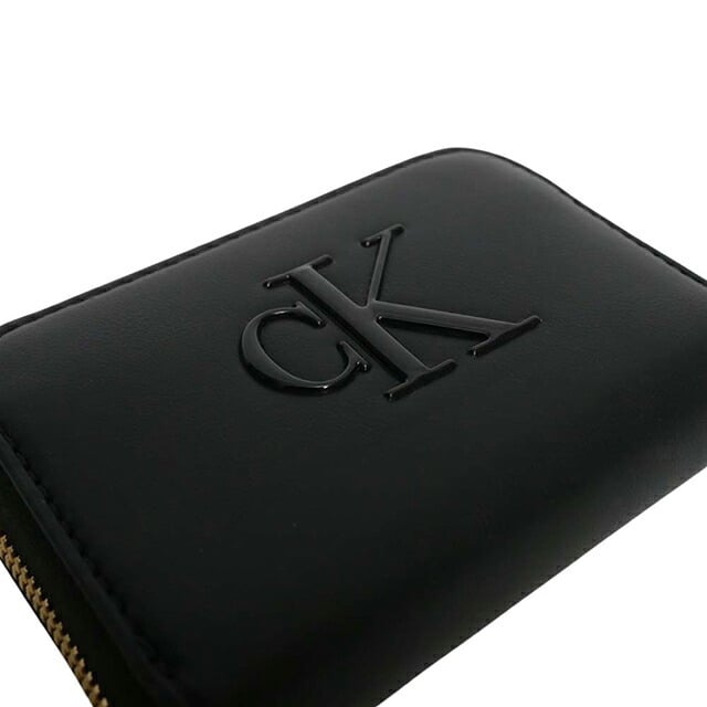 カルバンクライン CALVIN KLEIN BOLD CK MEDIUM ZIP AROUND WALLET 二つ折り財布 二折財布 lv04f1154g-ub1 メンズ BLACK