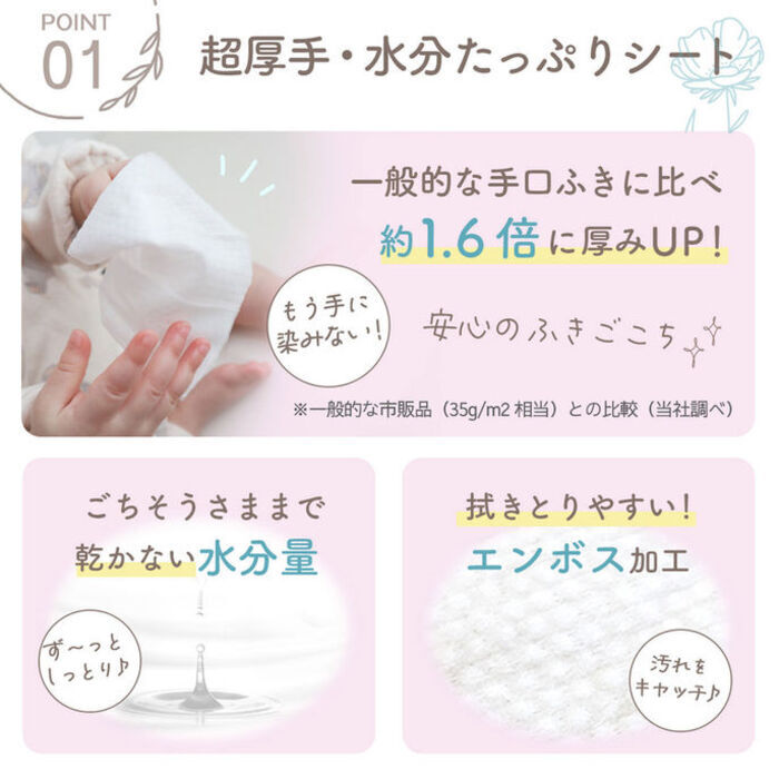 手口ふき 2WAYセット 新生児 肌にやさしい (90枚×8個+15枚×8個) WT004-2W