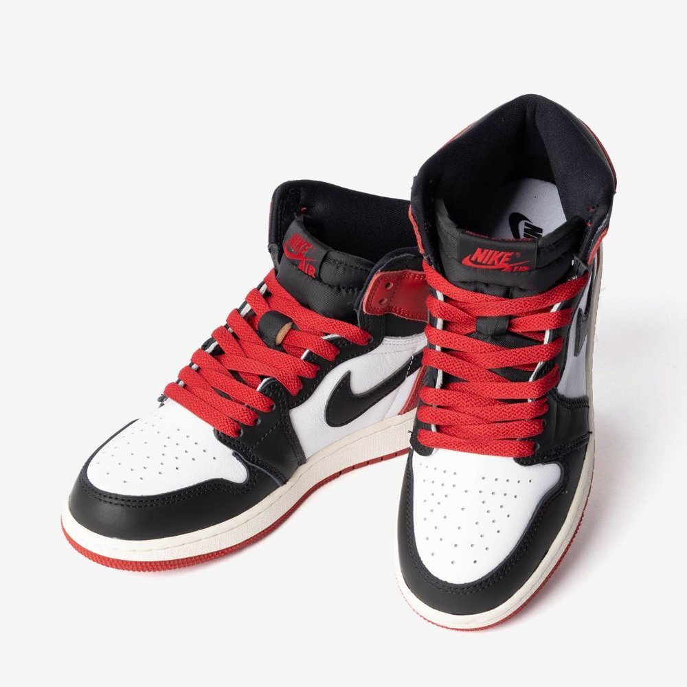 ナイキ NIKE AIR JORDAN 1 RETRO HIGH OG GS BLACK TOE REIMAGINED エアジョーダン レトロ ハイ オージー FD1437 スニーカー ハイカット つま黒 ジュニア キッズ レディース シューズ AJ1