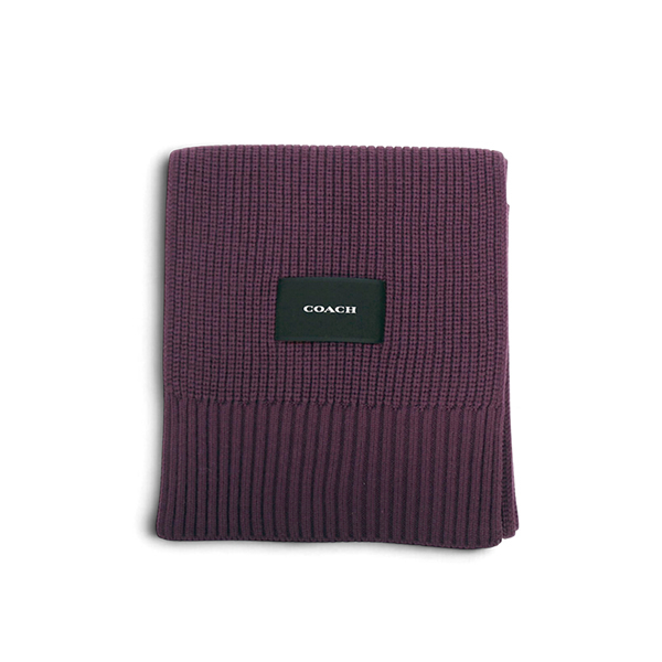 コーチ COACH WOVEN PATCH KNIT SCARF マフラー co100427-604 OXBLOOD パープル