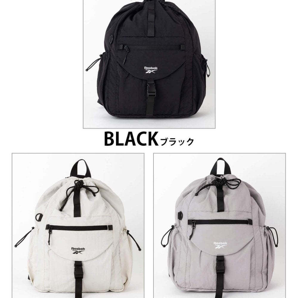 Reebok リーボック 3wayナイロンリュック ワンショルダーバッグ 約17L a4 軽量 軽い ドローコード 巾着 リュックサック レディース メンズ ユニセックス 通学 学生 高校生 通勤 大人 ナップサック シンプル アウトドア スポーツリュック ブランド 旅行 2026
