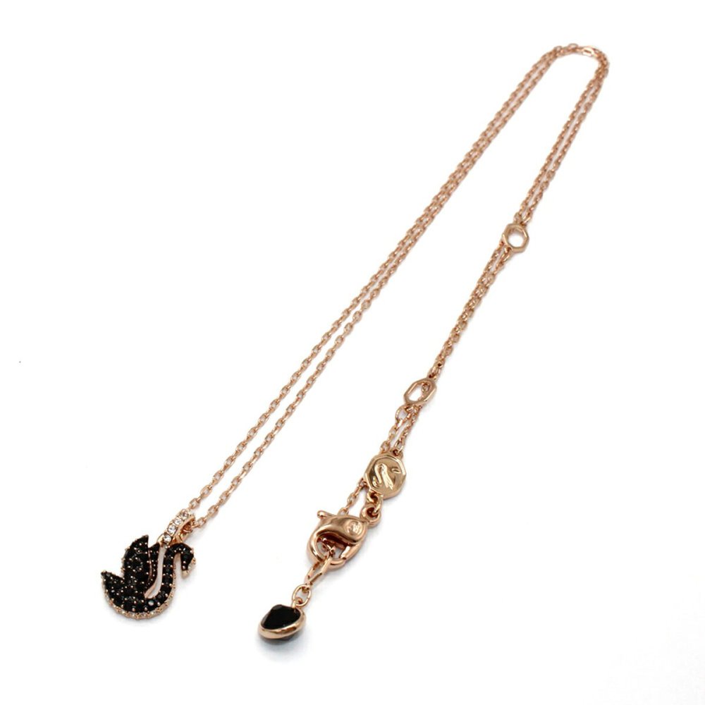 スワロフスキー swarovski ネックレス Swan 5678046 スワン ペンダント アクセサリー レディース ブラック+ローズゴールド 海外正規品