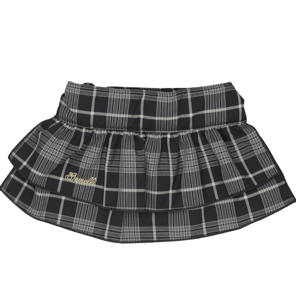 ジェメリ Gemelli グレンチェックスカート 犬服 M ブラック