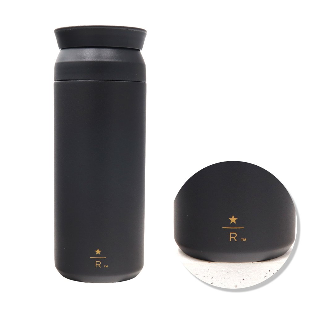 名入れ スターバックス リザーブ トラベルタンブラー 500ml ブラック STARBUCKS RESERVE KINTO 水筒 真空二重構造 保温 保冷 ステンレスボトル マグボトル 漏れ防止 360度飲み口 メンズ レディース スタバ ギフト プレゼント 誕生日 父の日 母の日 退職祝い 記念品 正規品