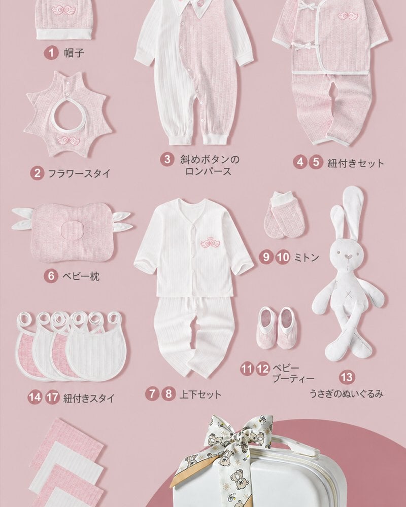 ベビーギフトセット 21点セット 出産祝い 新生児 オールシーズン 綿100％ 肌着 ベビー服 赤ちゃん スタイ おくるみ 帽子 ミトン ベビー用品 赤ちゃん 出産準備 男の子 女の子 プレゼント ギフトボックス 靴下ソックス ギフト