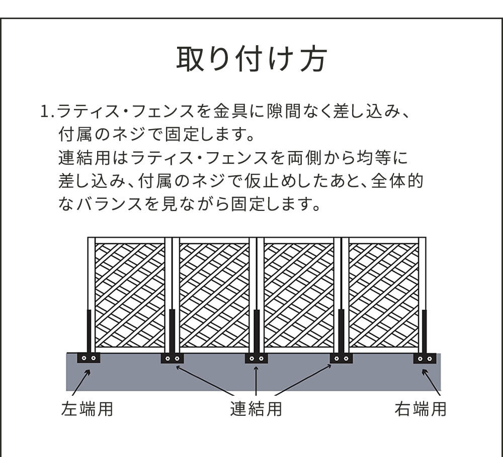 ガーデン エクステリア ラティス・フェンス固定金具 10cmブロック用 左端用1個 S-BF4510L