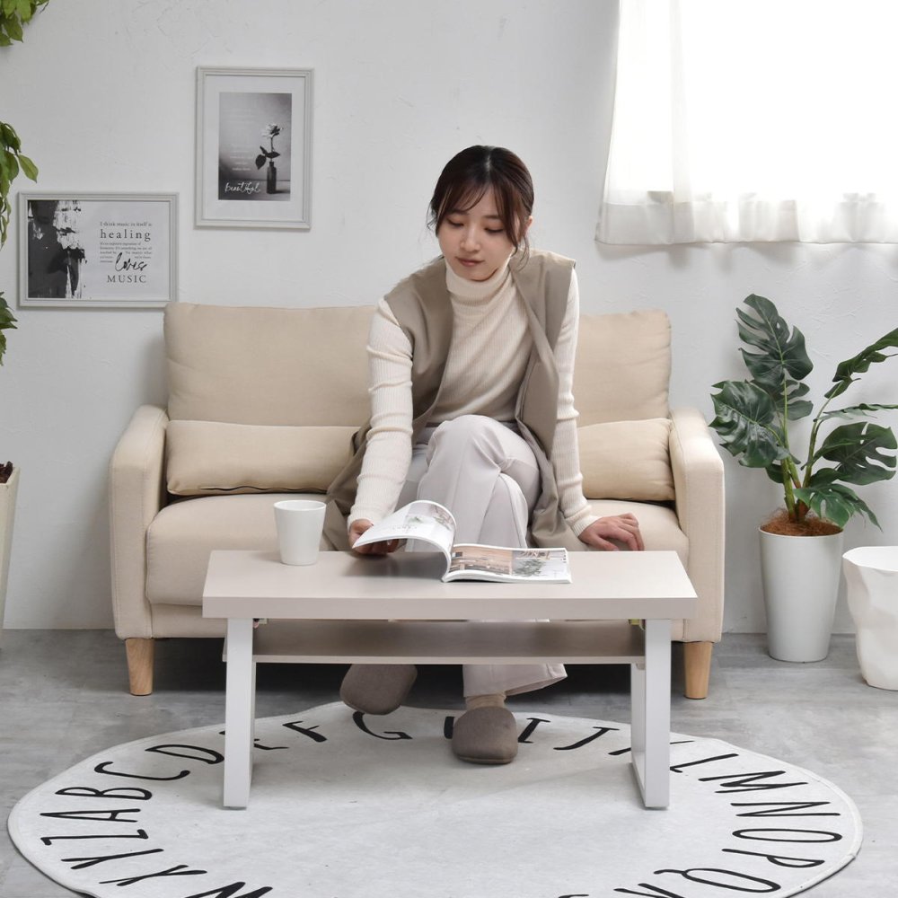 Noko 棚付きフォールディングテーブル NKTB0265 センターテーブル 新生活