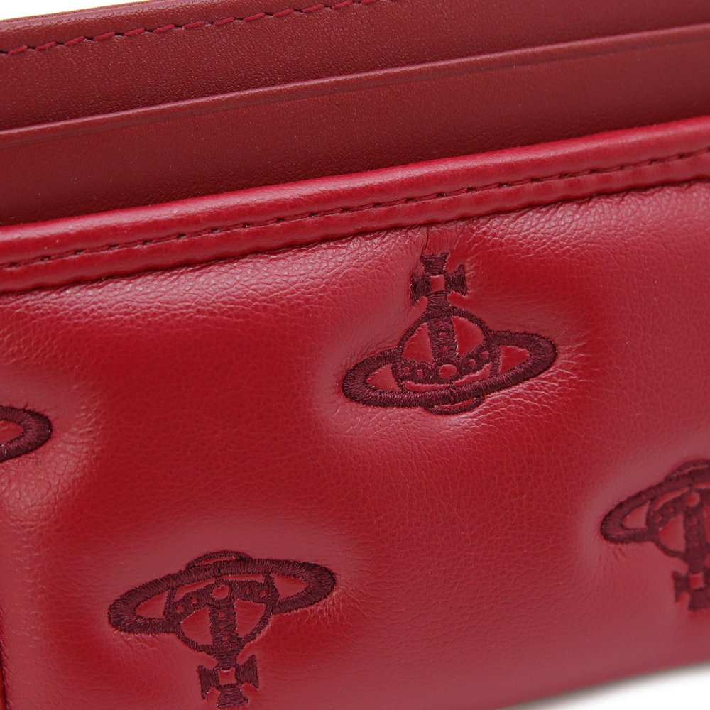 ヴィヴィアンウエストウッド ICカードケース 薄型 メンズ レディース カードホルダー カード入れ Vivienne Westwood ヴィヴィアン マルチオーブ型押し レッド VW4303 (54030010W-S002K-H201) 【2026年秋冬モデル】 【ラッピング無料 誕生日 お祝い プレゼント ギフト 贈り物】