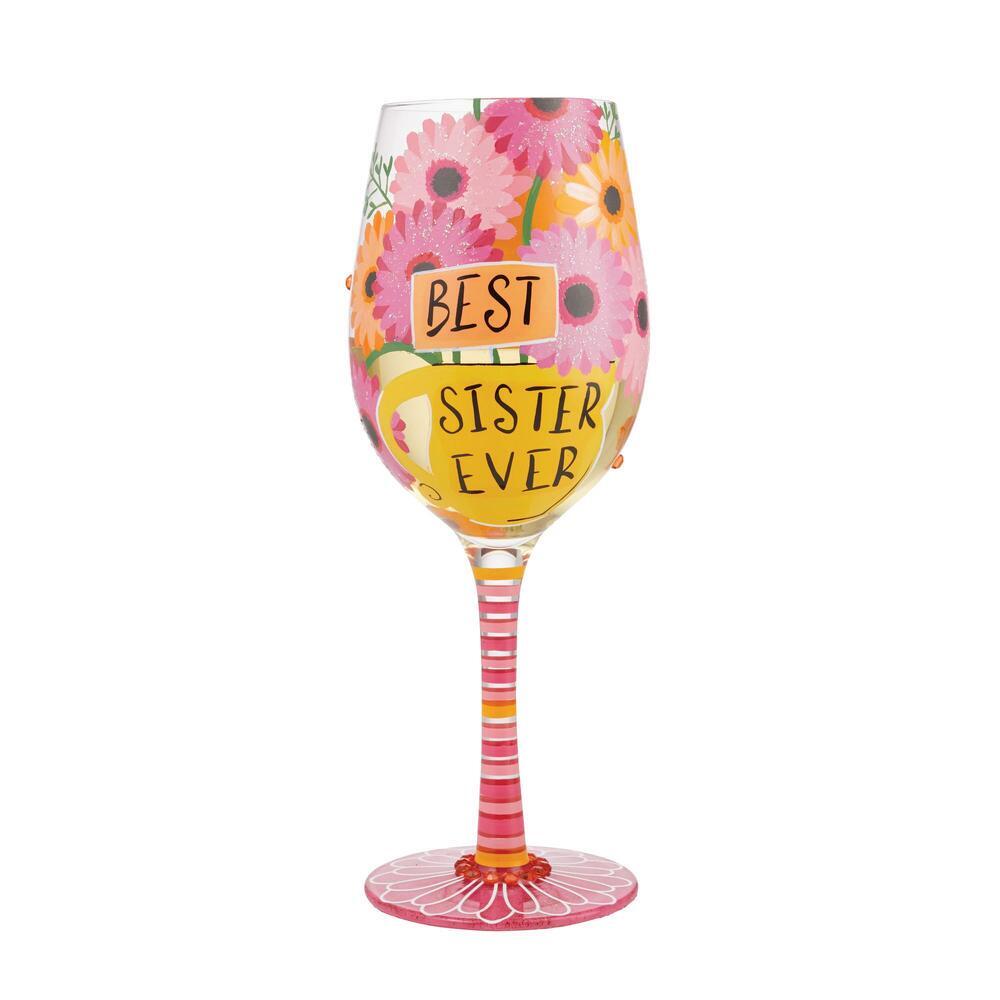 Lolita ワイングラス Best Sister Ever 22.9cm 最高の姉/妹 | かわいい おしゃれ ポップ モダン デザイン食器 アート ロリータ･ヤンシー 正規輸入品