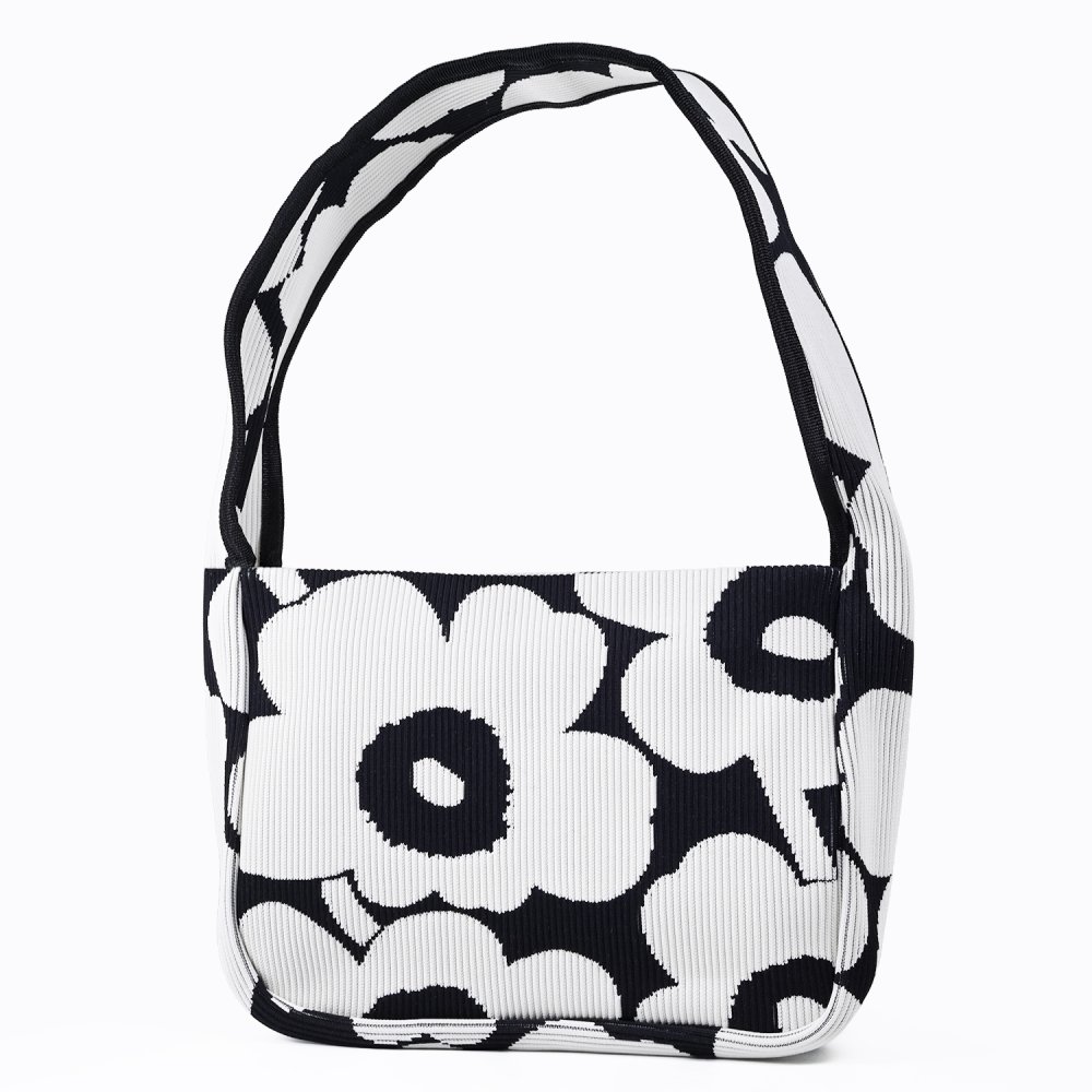 マリメッコ marimekko ショルダーバッグ ニットバッグ Unikko ウニッコ レディース ブラック 94141 094141 911 北欧雑貨 北欧デザイン 送別会 誕生日 お中元 結婚祝い 結婚式 高級 父の日 母の日 ホワイトデー