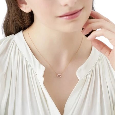 【無料ラッピング】  ヨンドシー 4℃ EAU DOUCE Spring Collection K18ピンクゴールド ネックレス ローズクォーツ ブランド 正規品 新品 ギフト プレゼント 人気 おすすめ 誕生日 記念日 クリスマス 送料無料