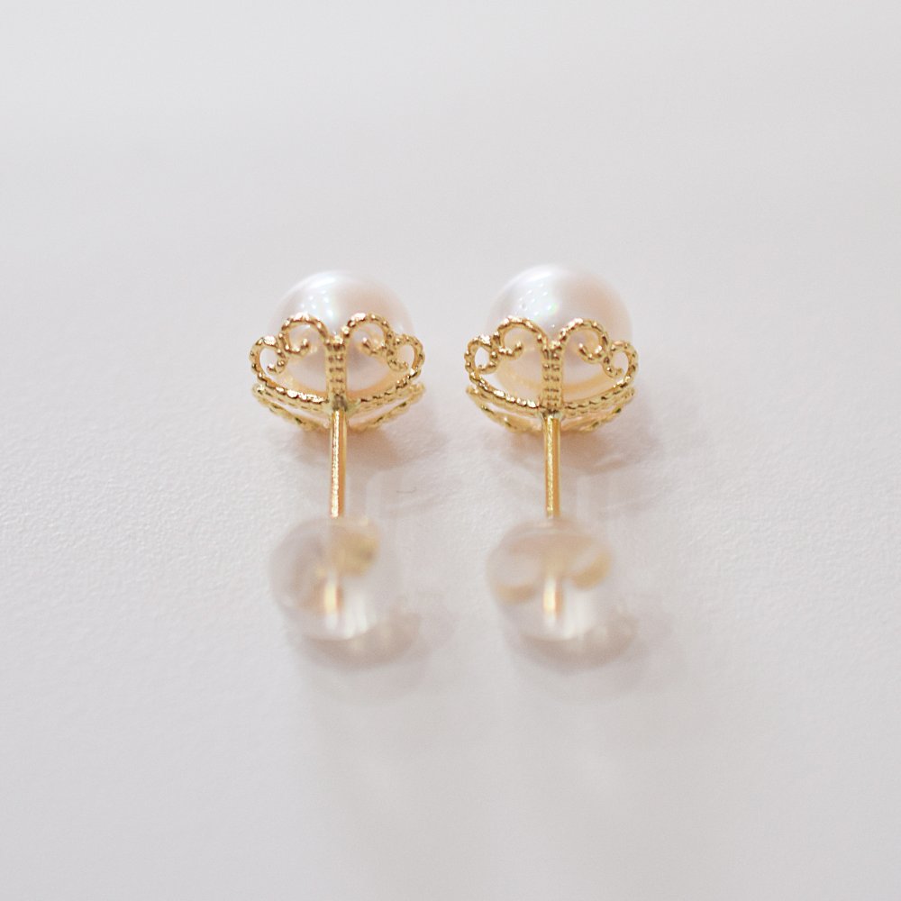 ［pearl619］6mm - 6.5mm ホワイトピンク クローバー ピアス あこや真珠