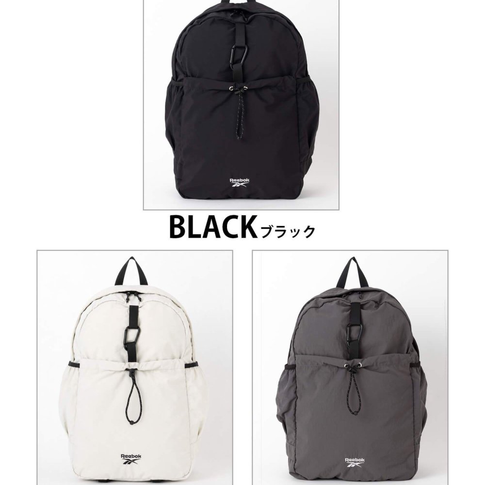 Reebok リーボック ナイロンリュック 約23L a4 軽量 軽い リュックサック  レディース メンズ ユニセックス 通学 学生 高校生 通勤 大人 カラビナ付き デイパック  ワンポイントロゴ シンプル アウトドア スポーツリュック ブランド 旅行 2026 karlas