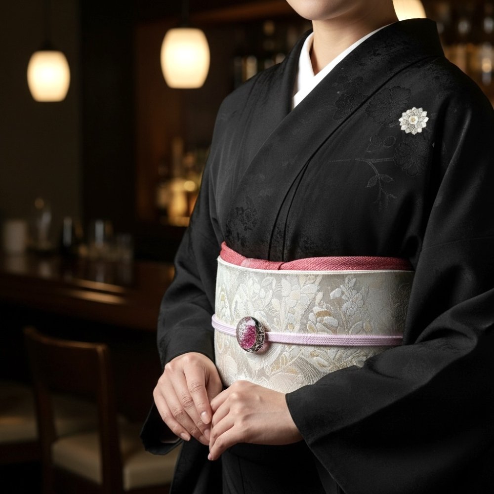 「守護と成就」東京切子帯留め　月姫　グラデーション　月守紅　～つきもりくれない～　=グラデーション=