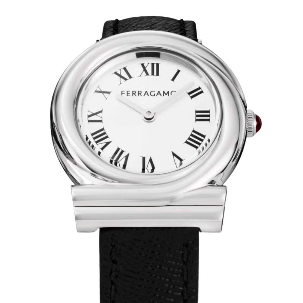 フェラガモ 腕時計 レディース ガンチーニ ツイステッド 1本限り シルバー ブラック レザー 32mm FERRAGAMO GANCINI TWISTED スイス製 サファイアガラス プレゼント ギフト 成人 卒業 入学