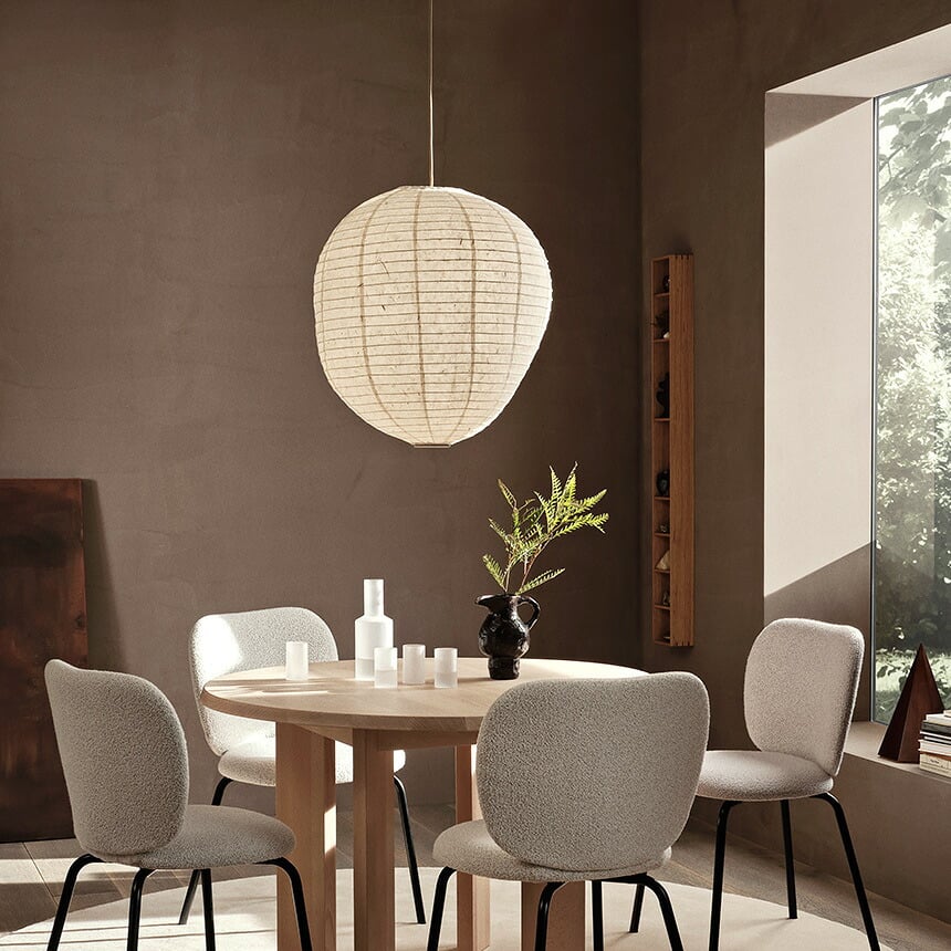 ferm LIVING ファームリビング Kurbis カービス ランプシェード M 高さ60cm （シェードのみ） シェード ジャパンディ 和紙北欧 ランプシェード 天井照明 ペンダントライト シェードのみ 和紙 和モダン