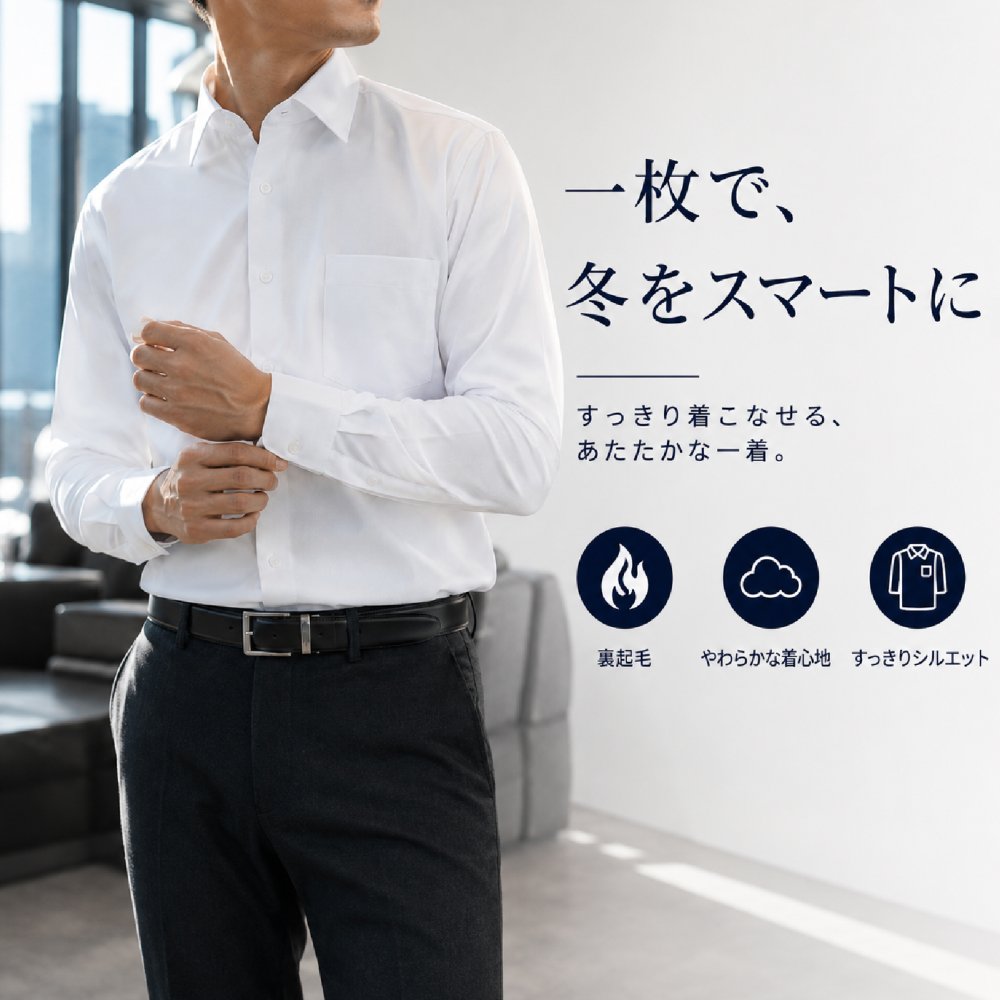ワイシャツ メンズ ビジネスワイシャツ 長袖ワイシャツ  長袖シャツ  裏起毛  厚手 暖かい ビジネスウェア カジュアル 春 秋 冬 黒 白 ネイビー 紺