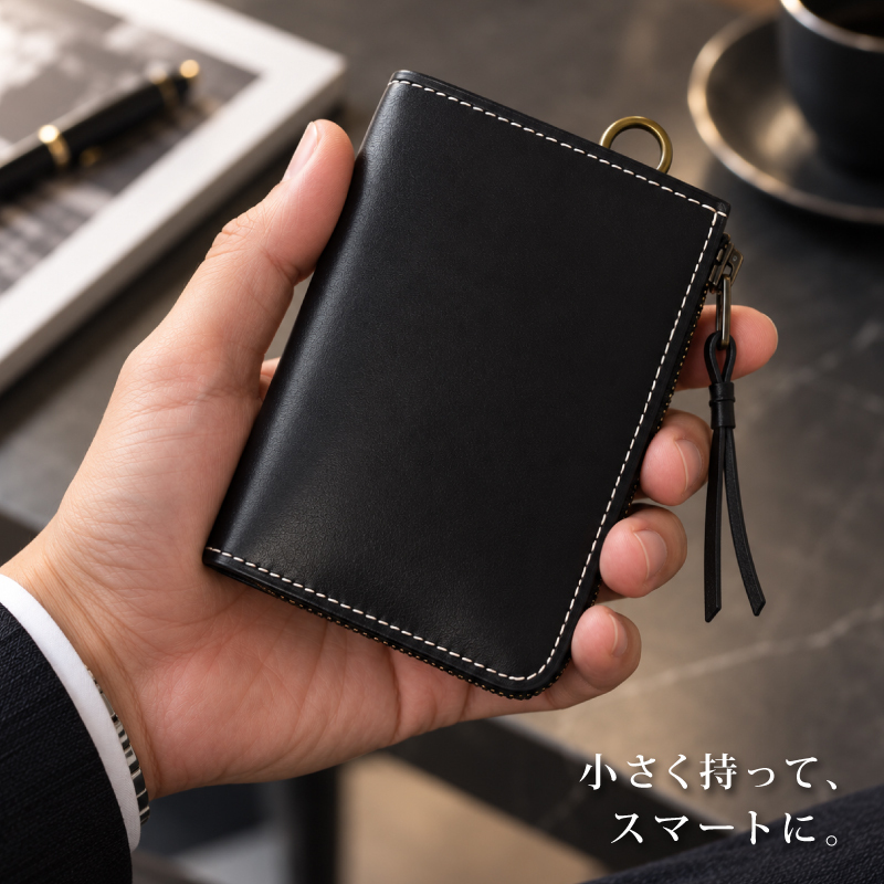 本革 コインケース 小銭入れ メンズ レディース ミニ財布 L字ファスナー 牛革 カードケース コンパクト財布 YKKファスナー 3ポケット Dカン付き 薄型 小さい財布 軽量 レザー シンプル 男女兼用 プレゼント ギフト