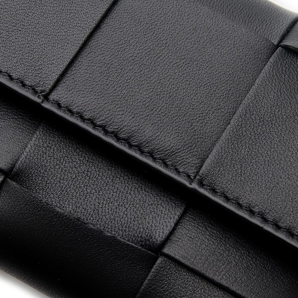 選べる2色 ボッテガヴェネタ BOTTEGA VENETA 三つ折り財布 レディース メンズ マキシイントレチャート 本革 ミニ財布 小銭入れ付き ブラック トープグレー カード6枚 750245 V3UO1