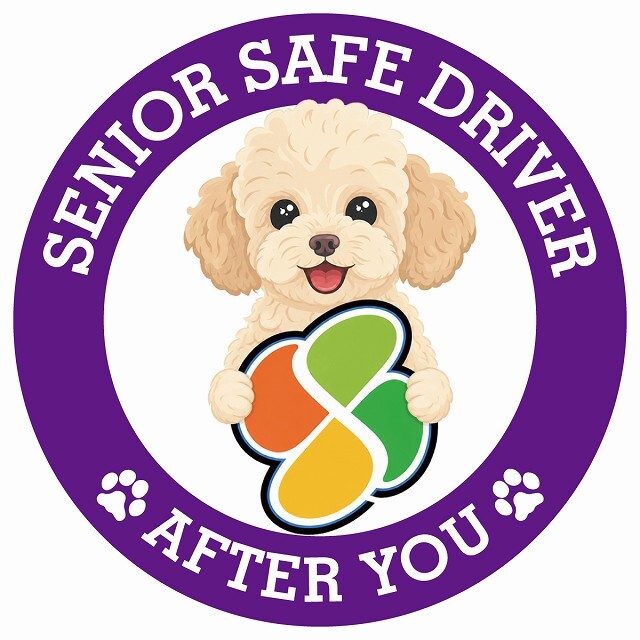 カーサイン 高齢者マーク SENIOR SAFE DRIVER シープー ステッカー シール 直径13cm 肉球 日本製 車