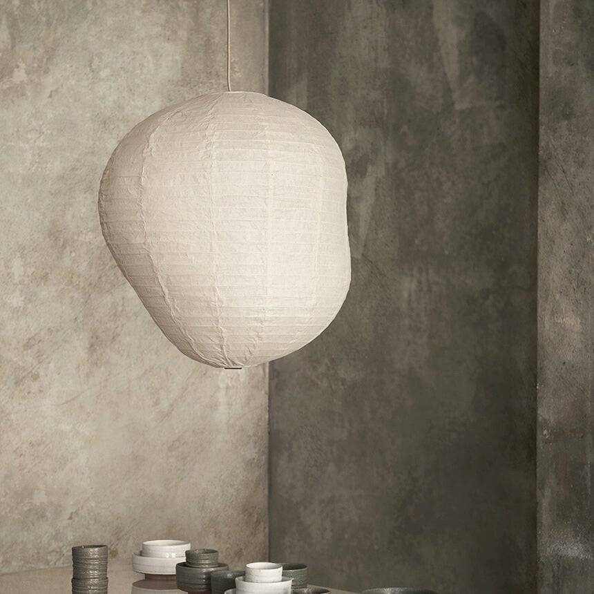 ferm LIVING ファームリビング Kurbis カービス ランプシェード M 高さ60cm （シェードのみ） シェード ジャパンディ 和紙北欧 ランプシェード 天井照明 ペンダントライト シェードのみ 和紙 和モダン