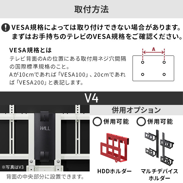 WALLインテリアテレビスタンド Vシリーズ/A2対応 スマートコードケース 追加オプション 部品 パーツ 配線整理 配線カバー ケーブルカバー 配線隠し モダン おしゃれ 電源コード WALLオプション