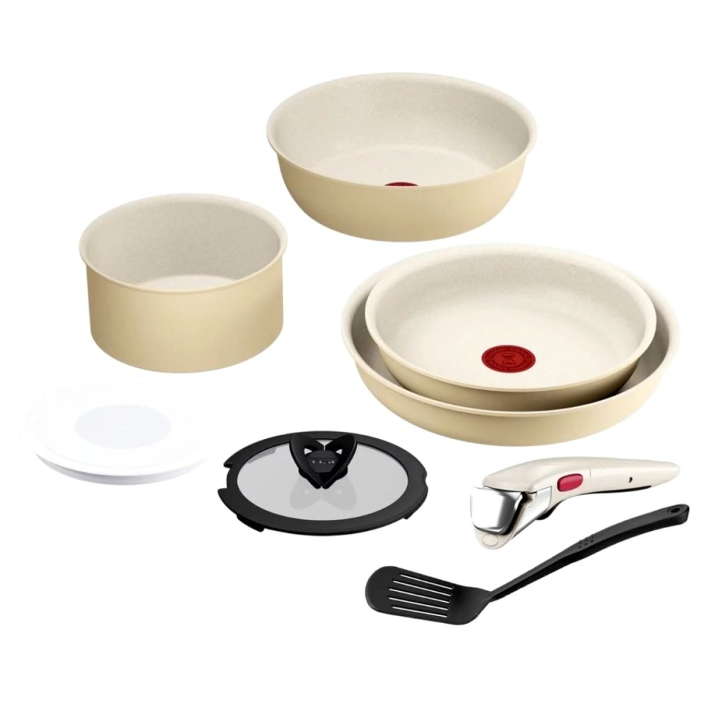 T-fal ( ティファール ) インジニオ・ネオ　IHパレット　ハニーベージュセット8点 ( L835S894 ) 取っ手のとれるフライパン　鍋　(IH・ガス火対応)
