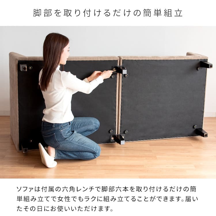 ソファ 座椅子 二人掛けポケットコイルファブリック バイカラーデザイン 2.5P メドゥレ ポケットコイル ファブリック バイカラー 二人掛け sofa コンパクト リラックス 快適 天然木脚