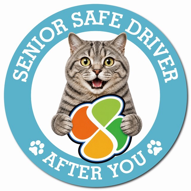 カーサイン 高齢者マーク SENIOR SAFE DRIVER マンクス マグネット 強力 直径13cm 肉球 日本製 車 ステッカー