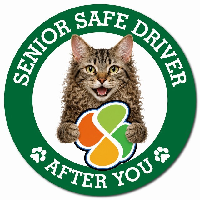 カーサイン 高齢者マーク SENIOR SAFE DRIVER ラパーマ マグネット 強力 直径13cm 肉球 日本製 車 ステッカー