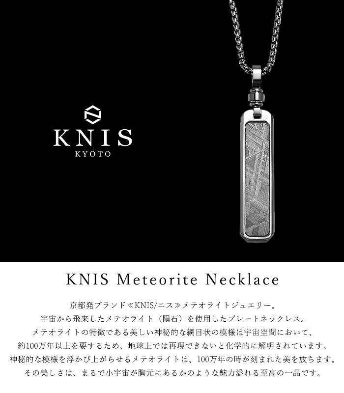 KNIS ニス メテオライト 隕石 ネックレス メンズ シンプル プレート ステンレス 人気 ブランド ペンダント KN-NC002