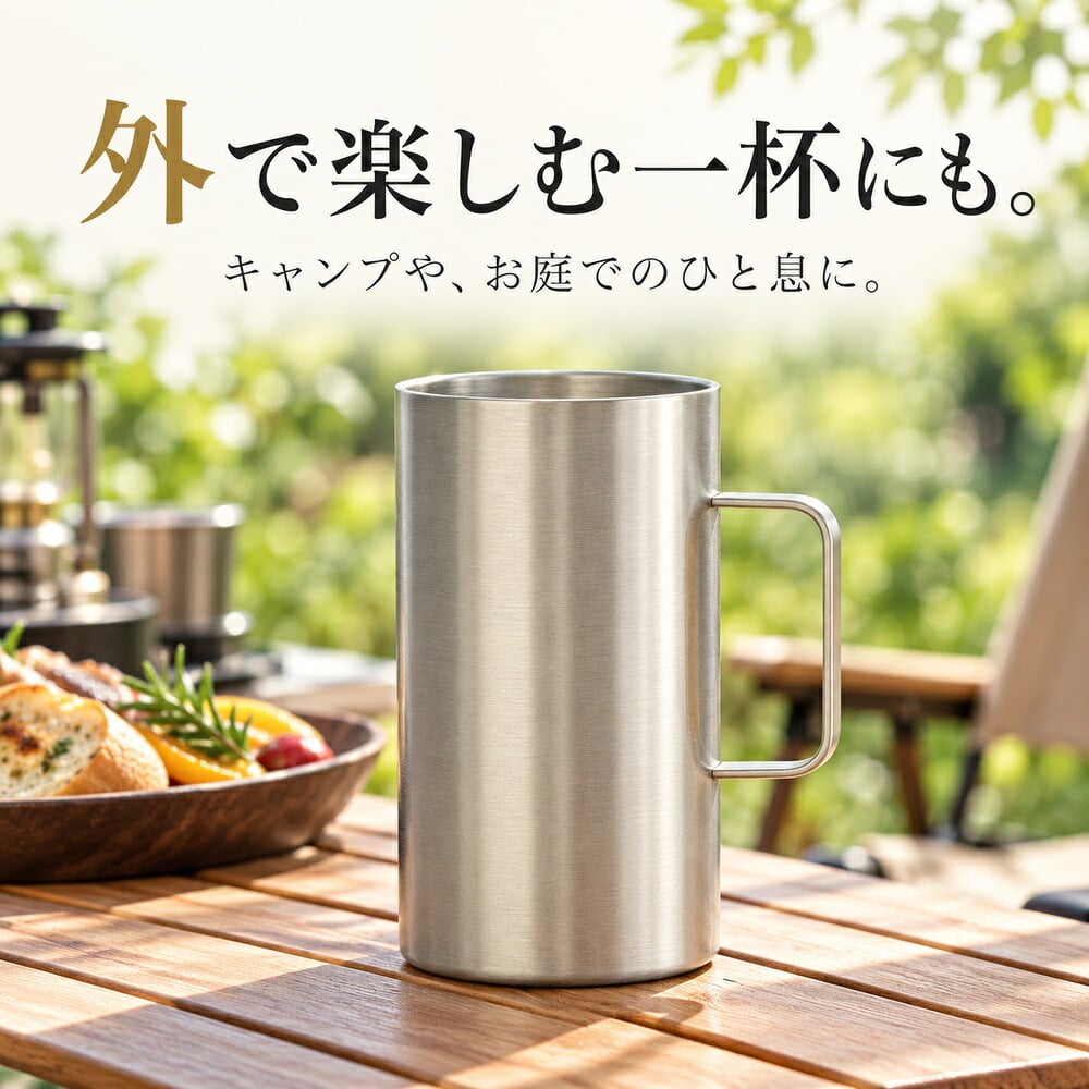 真空断熱 ジョッキ ステンレス 600ml ビールジョッキ 長時間 保冷 保温 ハイボール 日本酒 お酒 グラス コップ タンブラー ギフト プレゼント 父の日 敬老の日 男性 キャンプ アウトドア