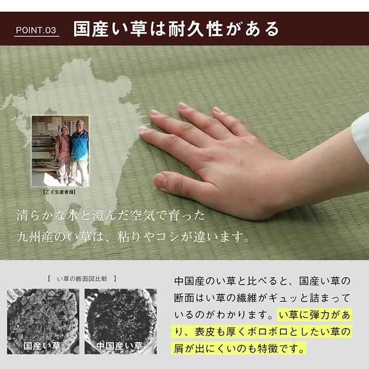 夏ラグ 夏用カーペット 純国産 い草 上敷き はっ水 カーペット 双目織 三六間3畳(約182×273cm）