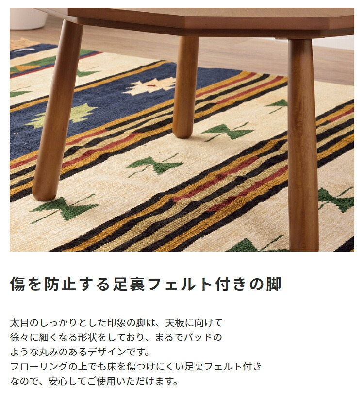 テーブル こたつ 幅80cm 80 ロー 丸 かわいい 一人暮らし 1人 2人 北欧 おしゃれ リビング 円形 多角形 変形 木製 天然木 オーク 小さめ コンパクト お洒落 一年中 石英管ヒーター モダン 新生活