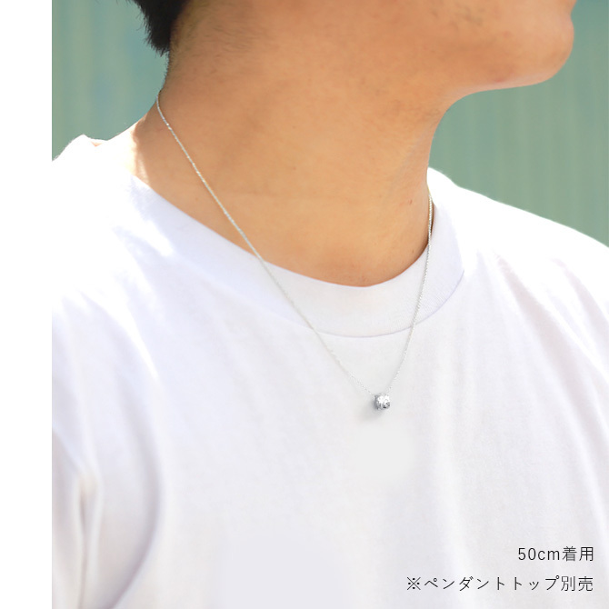 ゴールド ネックレス 14金 K14 14K ホワイトゴールド ネックレス チェーンのみ カットあずきチェーン 太さ約0.9mm k14 14k ハワイアンジュエリー ネックレス チェーンのみ メンズ レディース 誕生日 プレゼント ハロウィン 【品番：CH123-W】