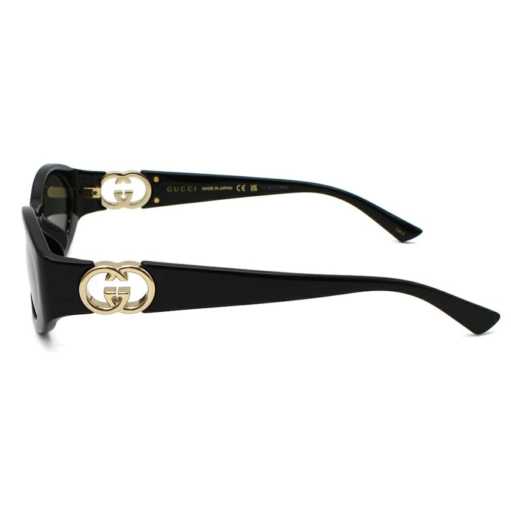 グッチ GUCCI サングラス アジアンフィット アイウェア UVカット オーバル GG1662SA-001 メンズ レディース ユニセックス ブラック+グレー 国内正規品