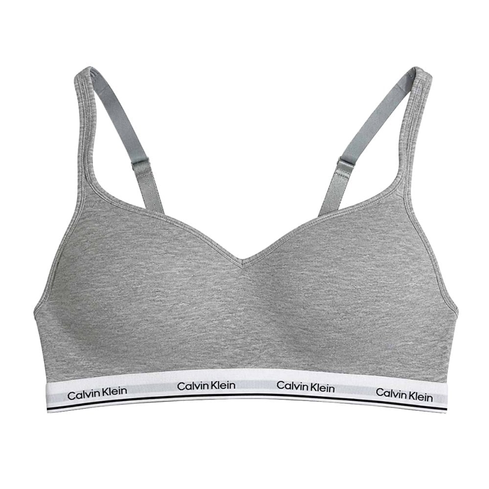 カルバンクライン Calvin Klein(CK) ブラ&ショーツ ブラレット ブラジャー ロゴ 2WAY ノンワイヤー ストラップ アンダーウェア 下着 QP3561O レディース グレー