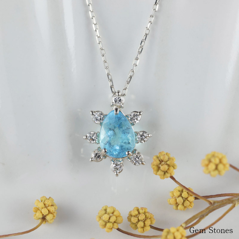 【完売致しました。】 ブラジル産 パライバトルマリン 0.438ct ダイヤモンド ネックレス ペンダント Pt900 850 プラチナ パライバネックレス プラチナネックレス レディース 一粒 シンプル 可愛い グリーン パライバ  Drops