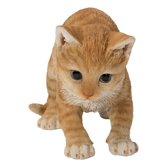 置物 猫 走り出す茶トラ猫 幅20.5cm woobia ウービア リアル かわいい おしゃれ 玄関 インテリア オブジェ ガーデン 茶トラ ねこ ネコ 動物 アニマル 癒し 棚 北欧 リビング プレゼント ギフト 新築祝い 猫好き ねこグッズ