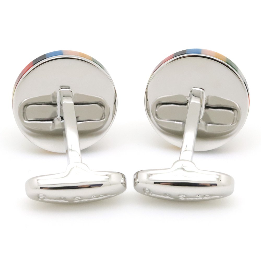 ポールスミス カフス PaulSmith カフスボタン カフリンクス メンズ ロゴ ラウンド シルバー マルチ M1A-CUFF-MEDGEL 92 【ラッピング無料 誕生日 お祝い プレゼント ギフト 贈り物】 送料無料