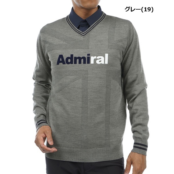 アドミラル ゴルフ メンズ UJジャカード　Vネックセーター ADMIRAL GOLF ADMA369 秋冬モデル お誕生日祝い お祝い 記念品 お父さん 父の日 彼氏 男性 30代 40代 50代 60代  還暦祝い 敬老の日 人気プレゼント プレゼント