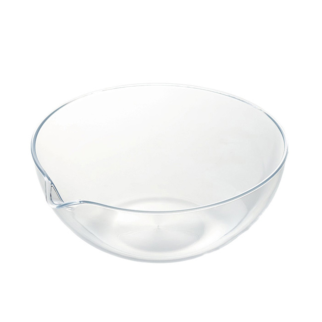 suiro スイロ フラットボウル L 16cm 700ml[ボウル 耐熱ボウル 電子レンジ対応 注ぎ口 プラスチック ミニボウル 食洗機対応 調理ボウル 日本製 お菓子作り 下ごしらえ用品 ボール 注ぎ口付き 小鉢 タレ皿 キッチン用品 ドレッシング 軽量]